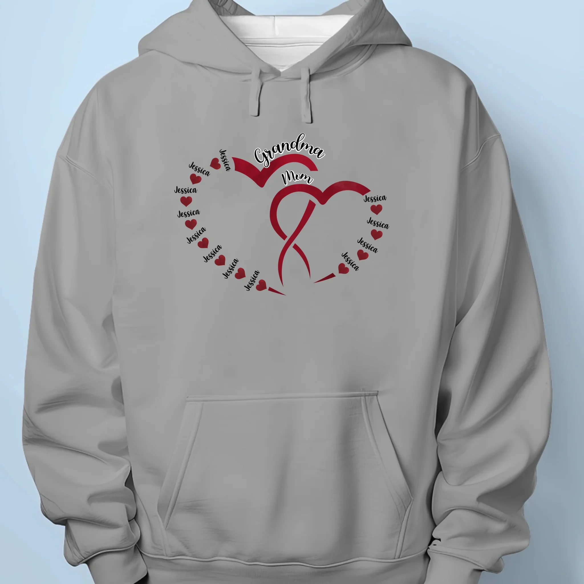 Love Begins With Her, And Grows With Us - Family Personalized Custom Unisex T-shirt, Premium T-shirt, Hoodie - Mother's Day, Gift For Mom, Grandma - Image 6