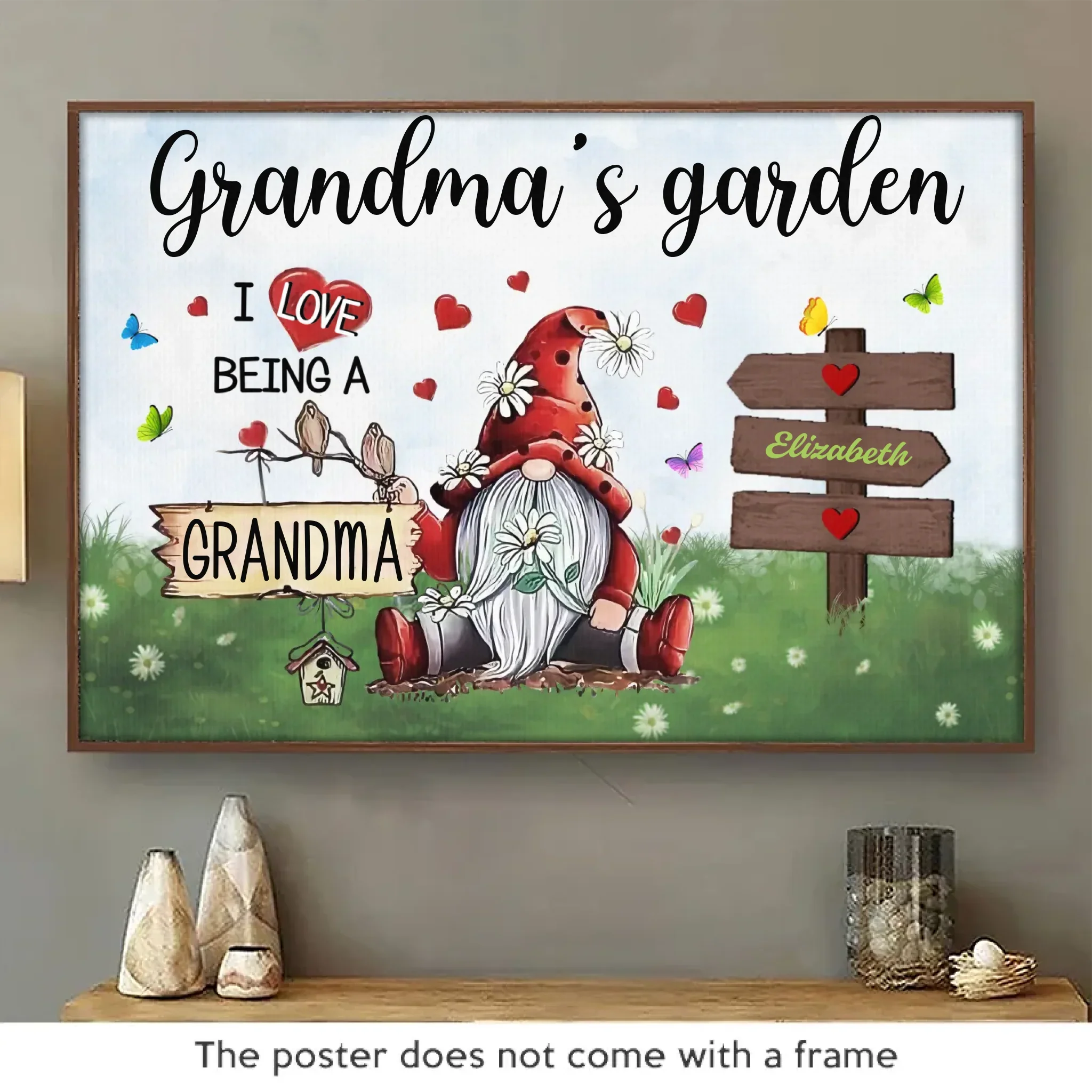 Love Being A Grandma - Family Personalized Custom Horizontal Poster - Mother's Day, Gift For Mom, Grandma - Image 2