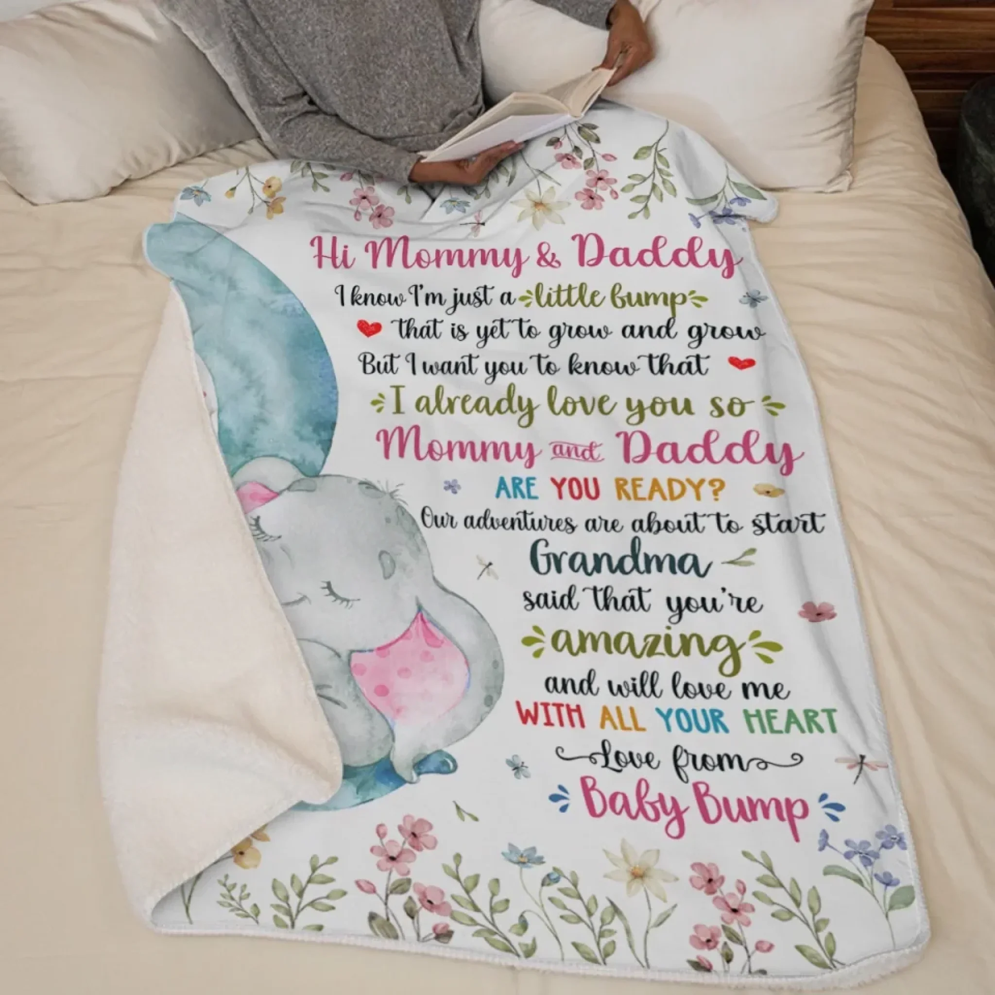 Love From Your Baby Bump - Family Personalized Custom Blanket - Mother's Day, Baby Shower Gift, Gift For First Mom - Image 5