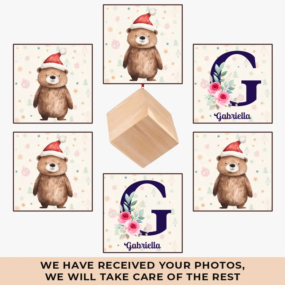 Love Grows Best In A Family - Family Personalized Custom Wooden Cube Ornament - Christmas Gift For Baby Kids, Newborn Baby, First Christmas - Image 2