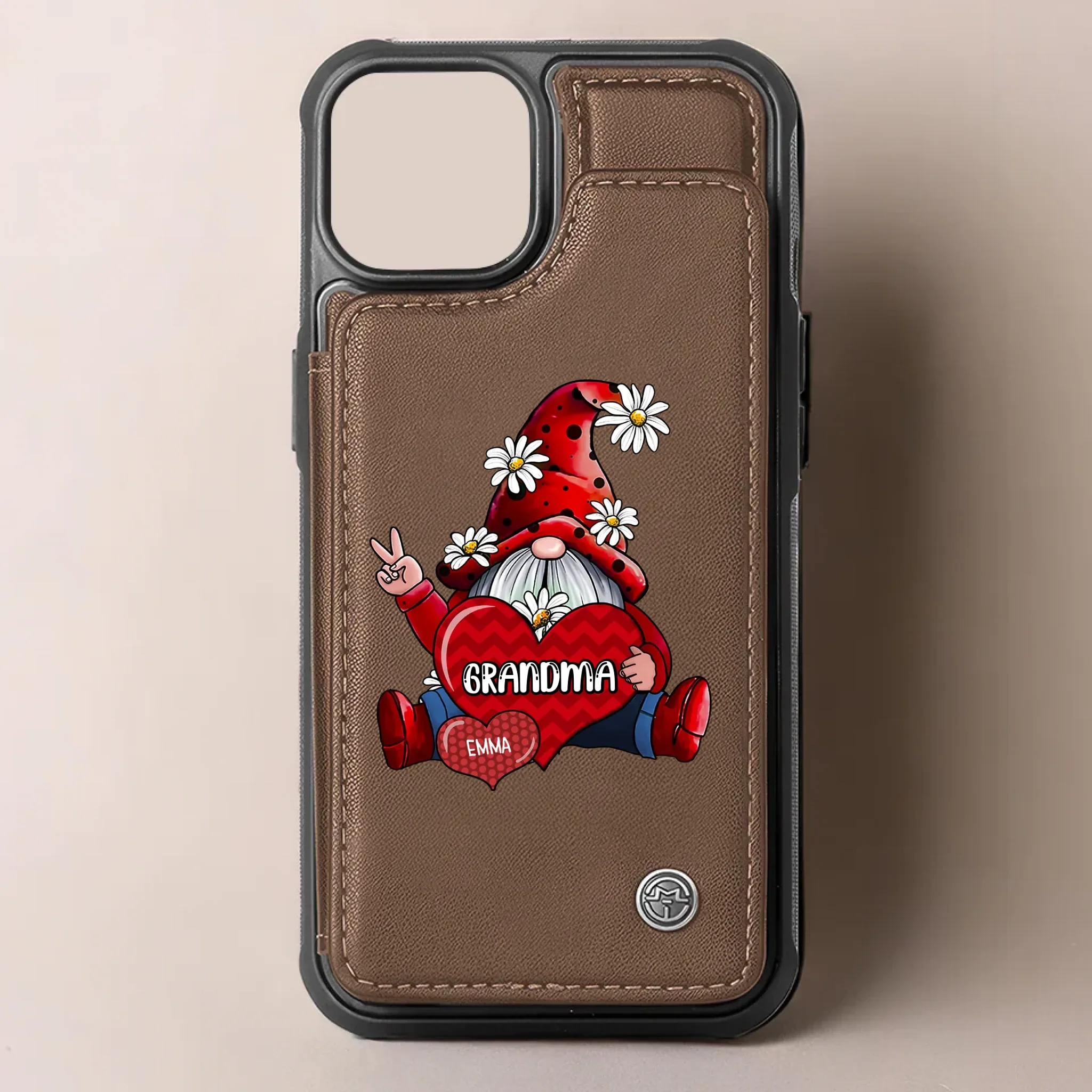 Love Grows Best In A Happy Family - Family Personalized Custom Leather Flip Wallet Phone Case - Mother's Day Gift For Mom, Grandma - Image 3