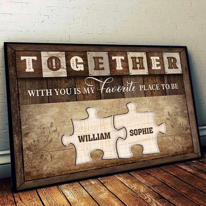Love Holds Us Together - Gift For Couples, Personalized Horizontal Poster - Image 2