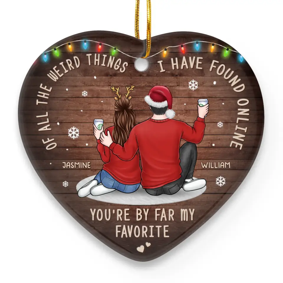 Love Is A Journey We Take Together Every Day - Couple Personalized Custom Ornament - Ceramic Heart Shaped - Christmas Gift For Husband Wife, Anniversary - Image 2