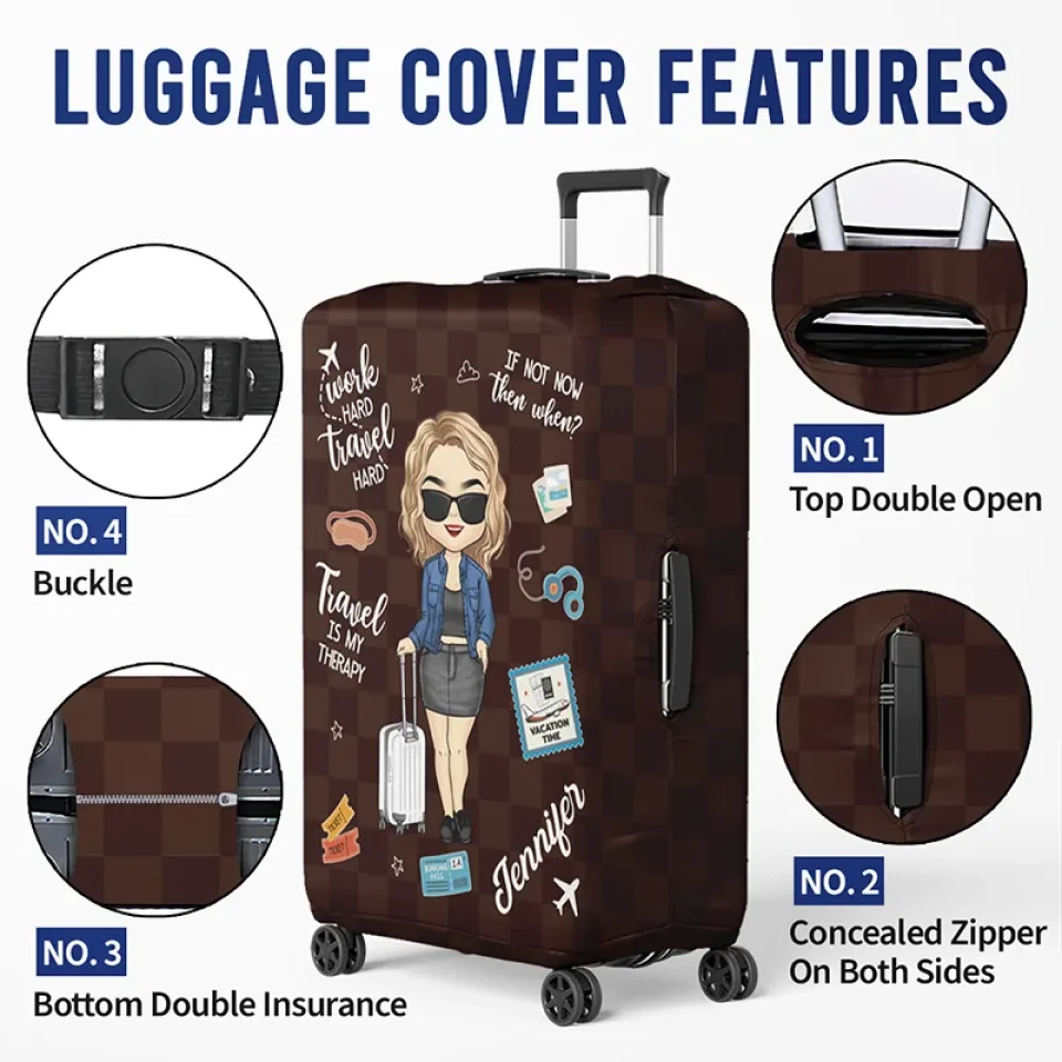 Love Is An Endless Journey - Travel Personalized Custom Luggage Cover - Summer Vacation Gift, Gift For Adventure Travel Lovers - Image 5