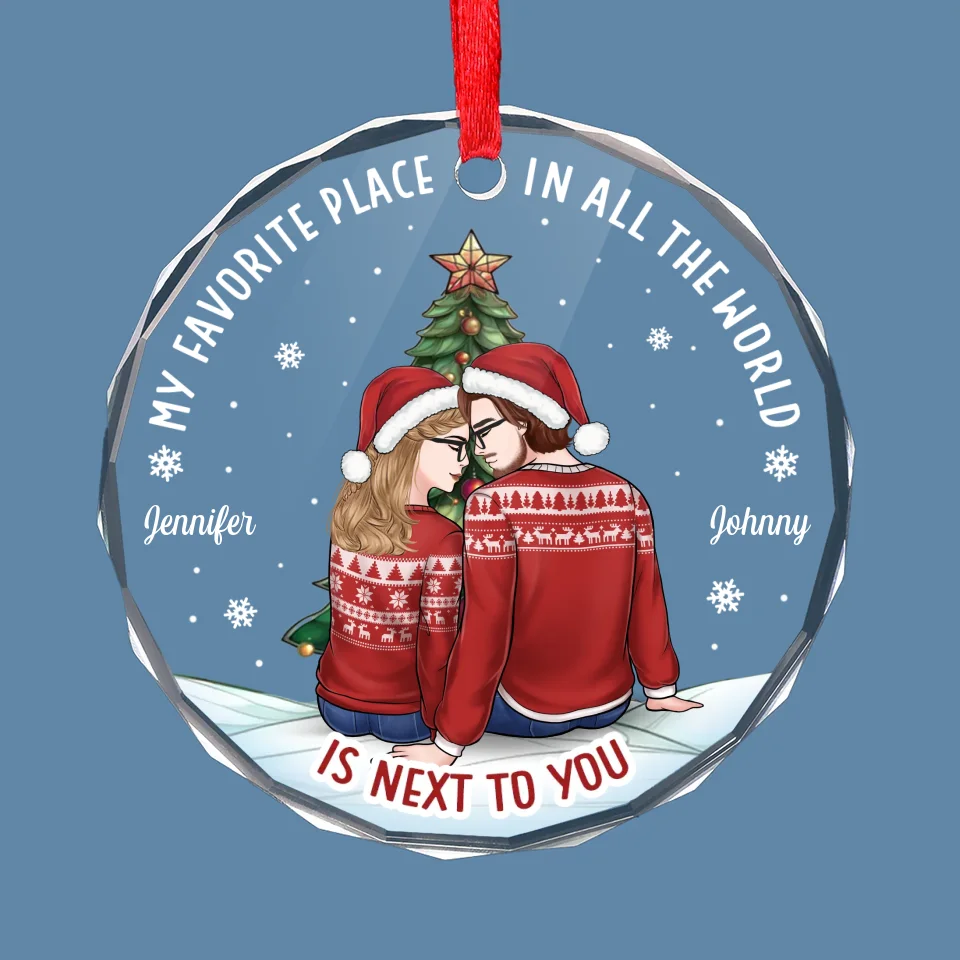 Love Is The Best Gift We Can Give Each Other - Couple Personalized Custom Circle Glass Ornament - Christmas Gift For Husband Wife, Anniversary - Image 2