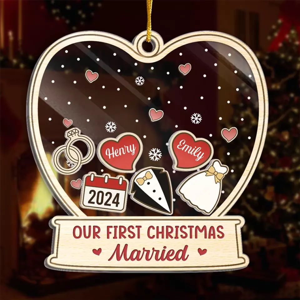 Love Is The Greatest Gift Of All - Couple Personalized Custom 3 Layers Shaker Ornament - Christmas Gift For Husband Wife, Anniversary - Image 3