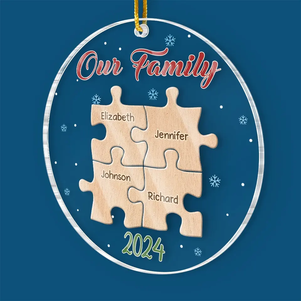 Love Makes A Family Complete - Family Personalized Custom Ornament - Acrylic Custom Shaped - Christmas Gift For Family Members - Image 3