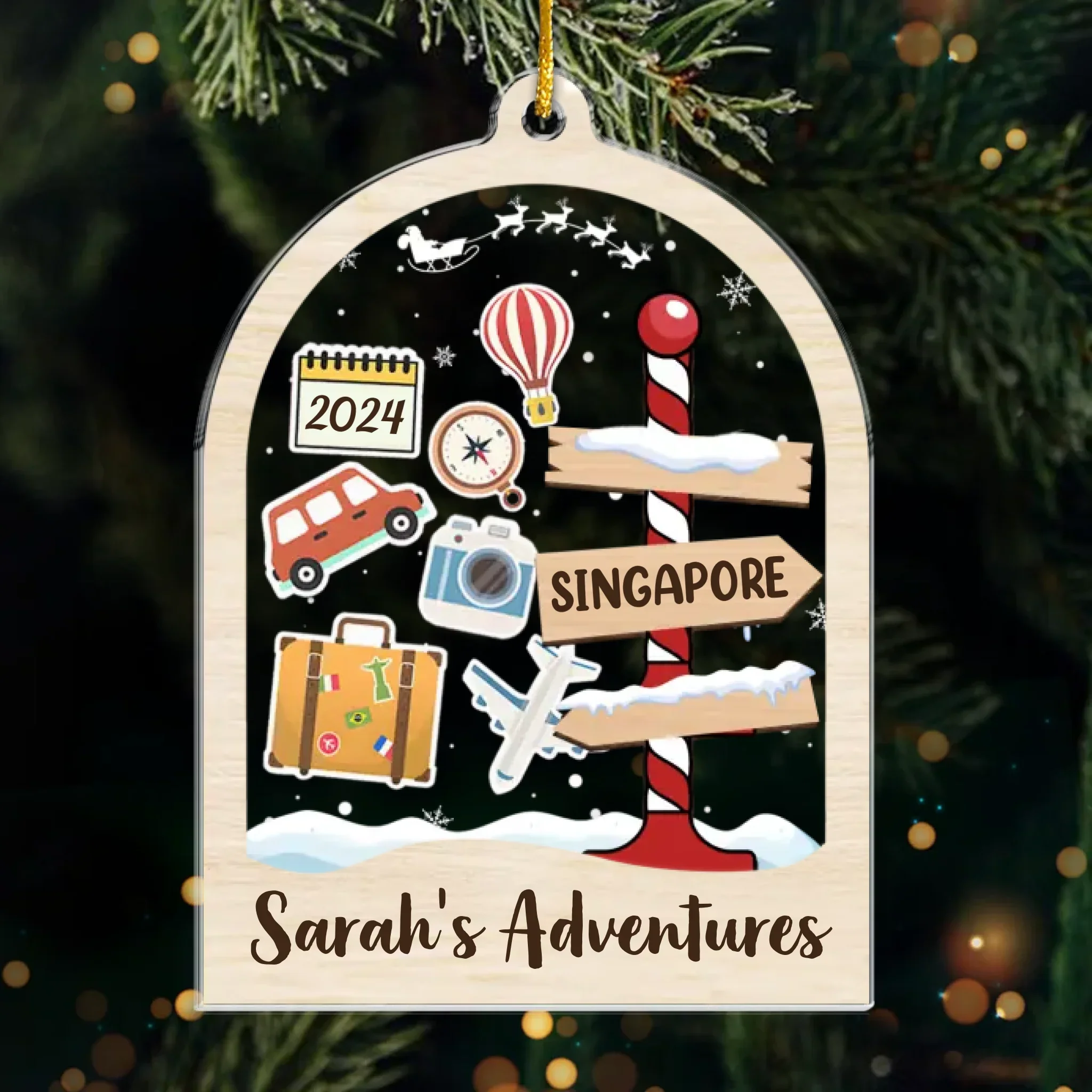 Make Every Trip An Adventure To Remember - Travel Personalized Custom Ornament - Acrylic Custom Shaped - Christmas Gift For Family Members, Gift For Adventure Travel Lovers - Image 2