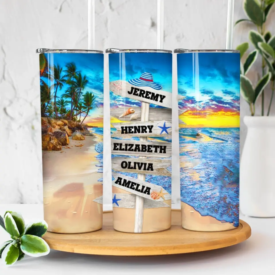 Make This Summer Unforgettable With Your loved Ones - Family Personalized Custom Skinny Tumbler - Summer Vacation Gift For Family Members - Image 3