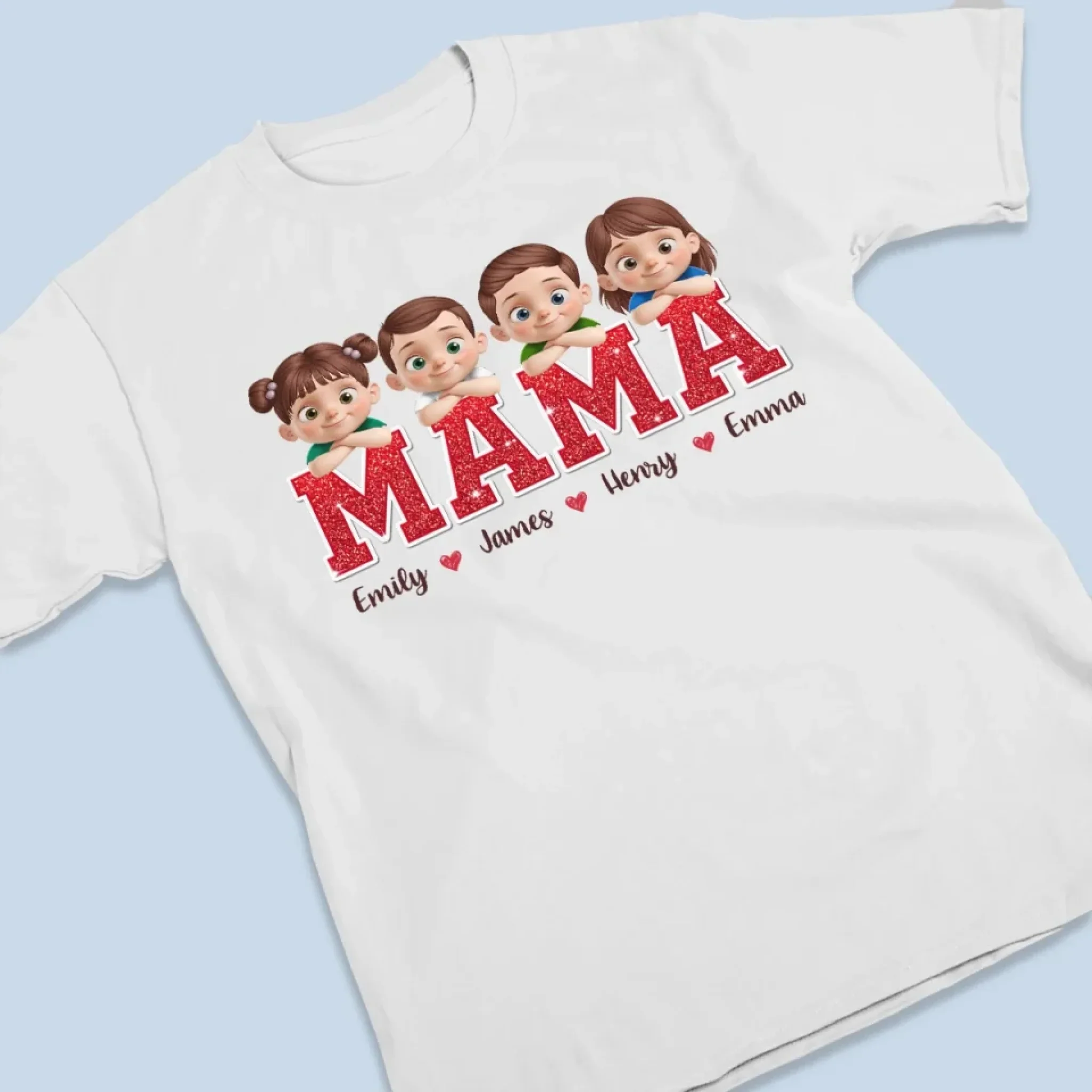Mama Of My Favorite Little Chaos Makers - Family  Personalized Custom Unisex T-shirt, Premium T-shirt, Hoodie - Mother's Day, Gift For Mom, Grandma - Image 3