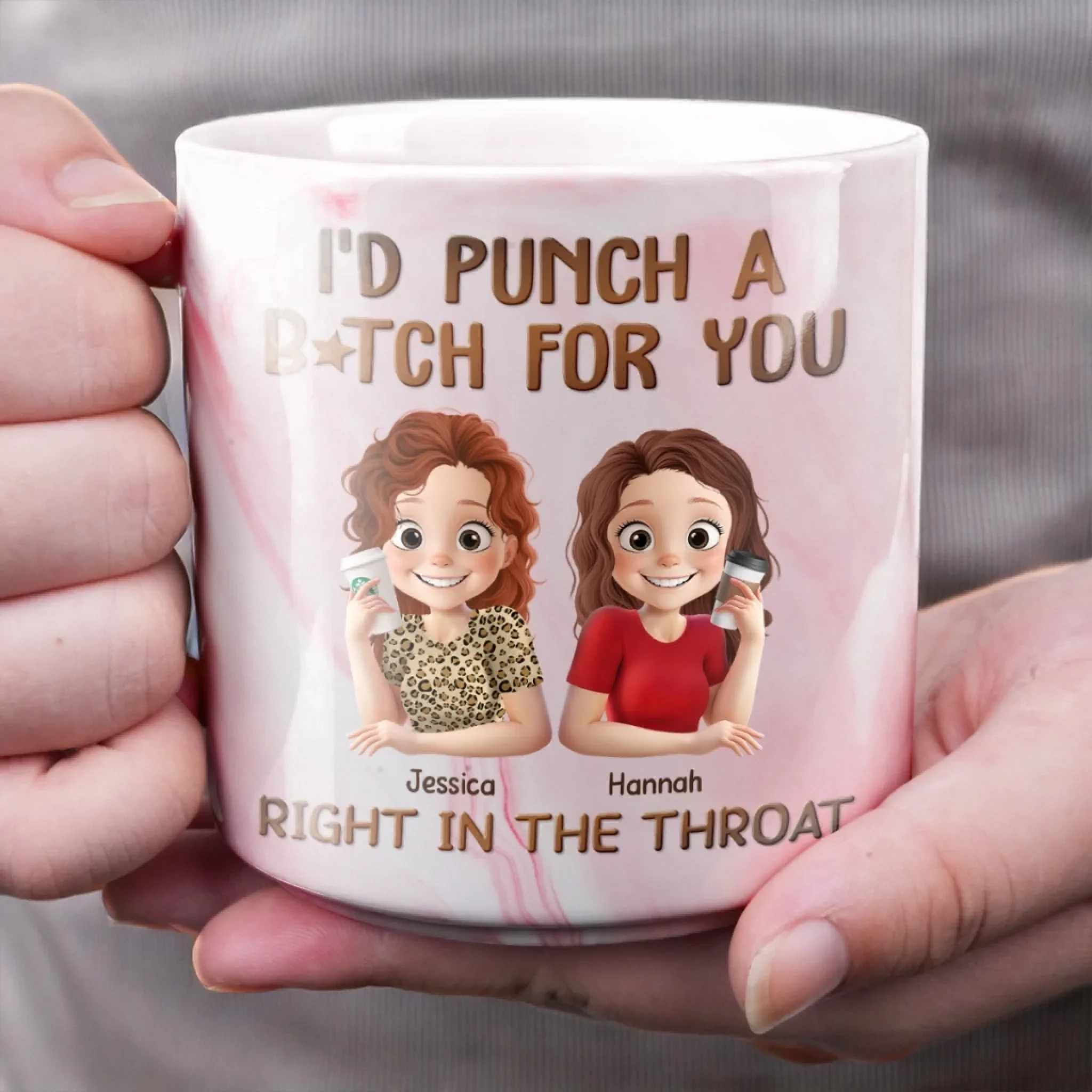 Marble Mug - Personalized Best Friend Birthday Gifts For Women - Savage Besties Club, Gifts For Best Friend Woman, Sisters, BFF - Image 4