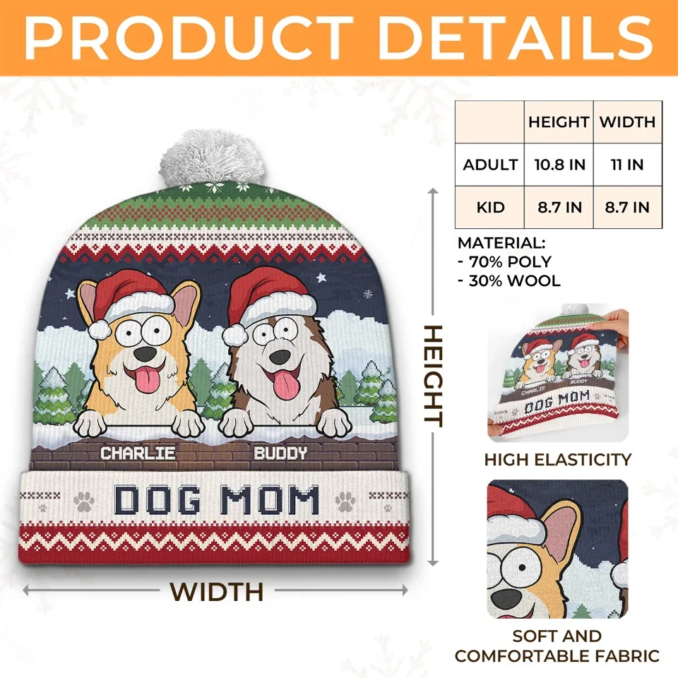 May Your Days Be Snuggly And Bright - Dog & Cat Personalized Custom Christmas Beanie Hat - Christmas Gift For Pet Owners, Pet Lovers - Image 7