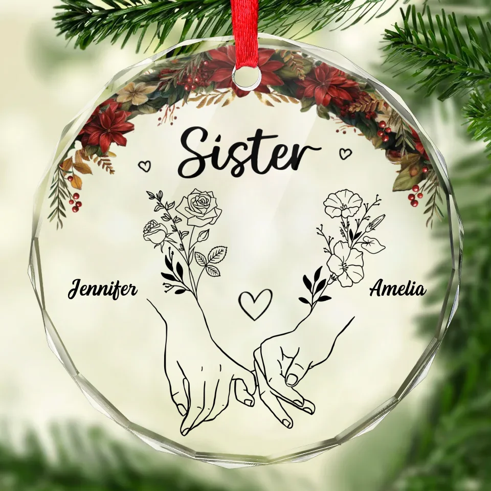 Memories Are Sweeter When Made With A Bestie - Bestie Personalized Custom Circle Glass Ornament - Christmas Gift For Best Friends, BFF, Sisters - Image 2