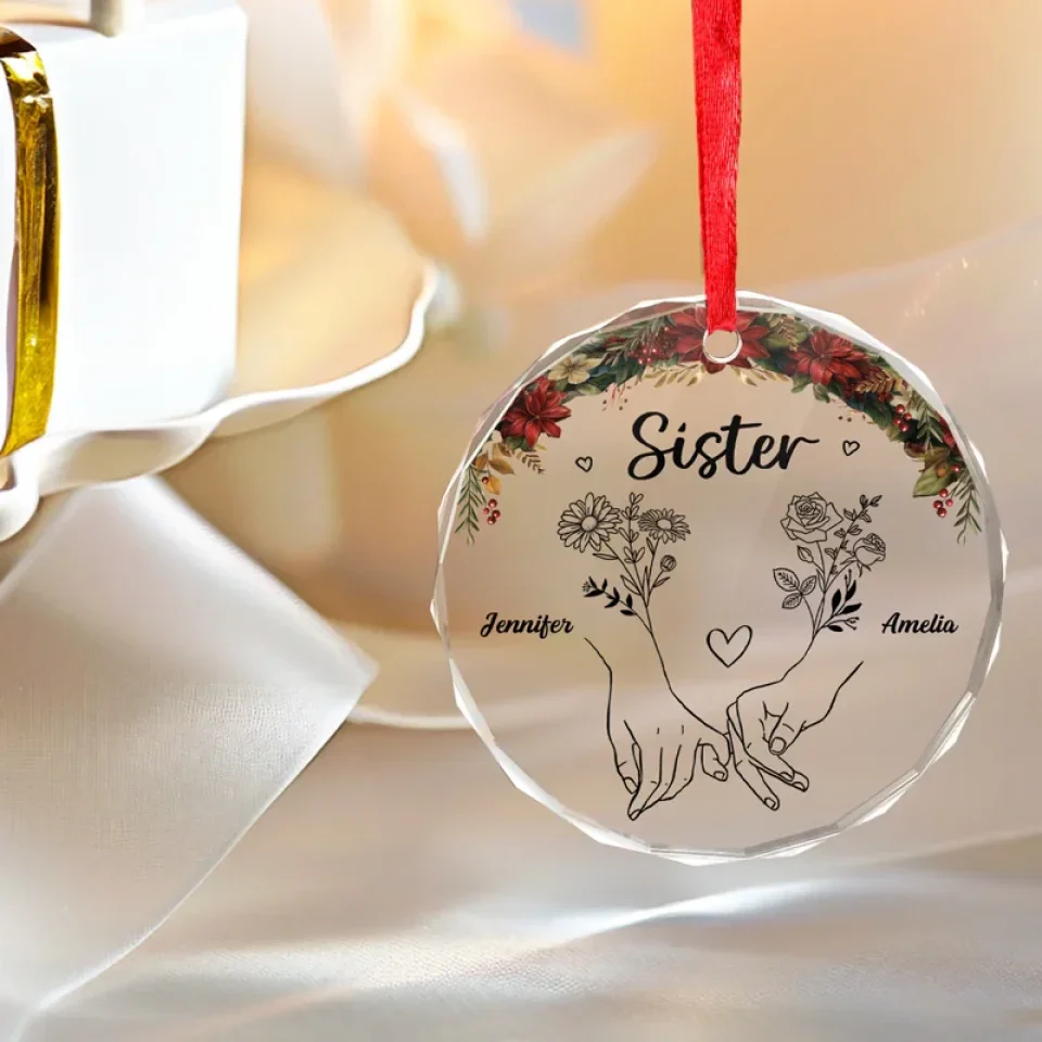 Memories Are Sweeter When Made With A Bestie - Bestie Personalized Custom Circle Glass Ornament - Christmas Gift For Best Friends, BFF, Sisters - Image 4