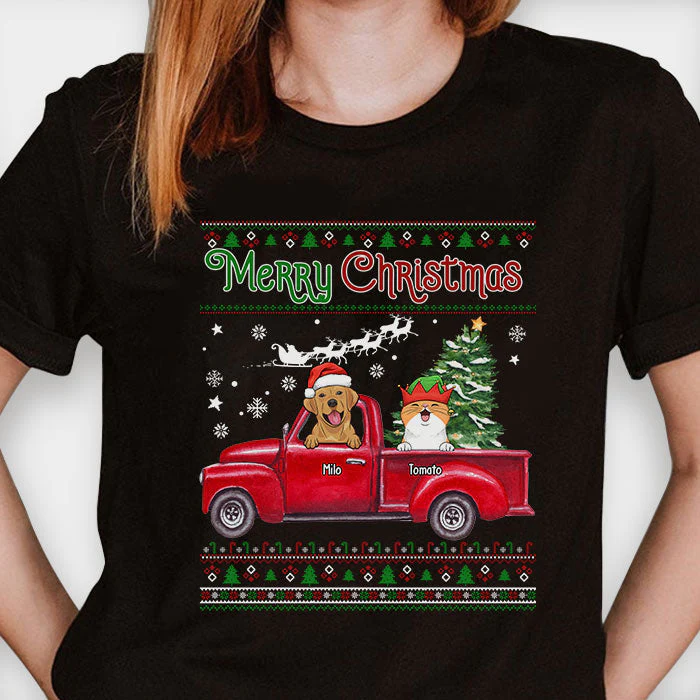 Merry Christmas - Personalized Custom Unisex T-shirt, Hoodie, Sweatshirt - Gift For Pet Lovers, Christmas Gift - Image 3
