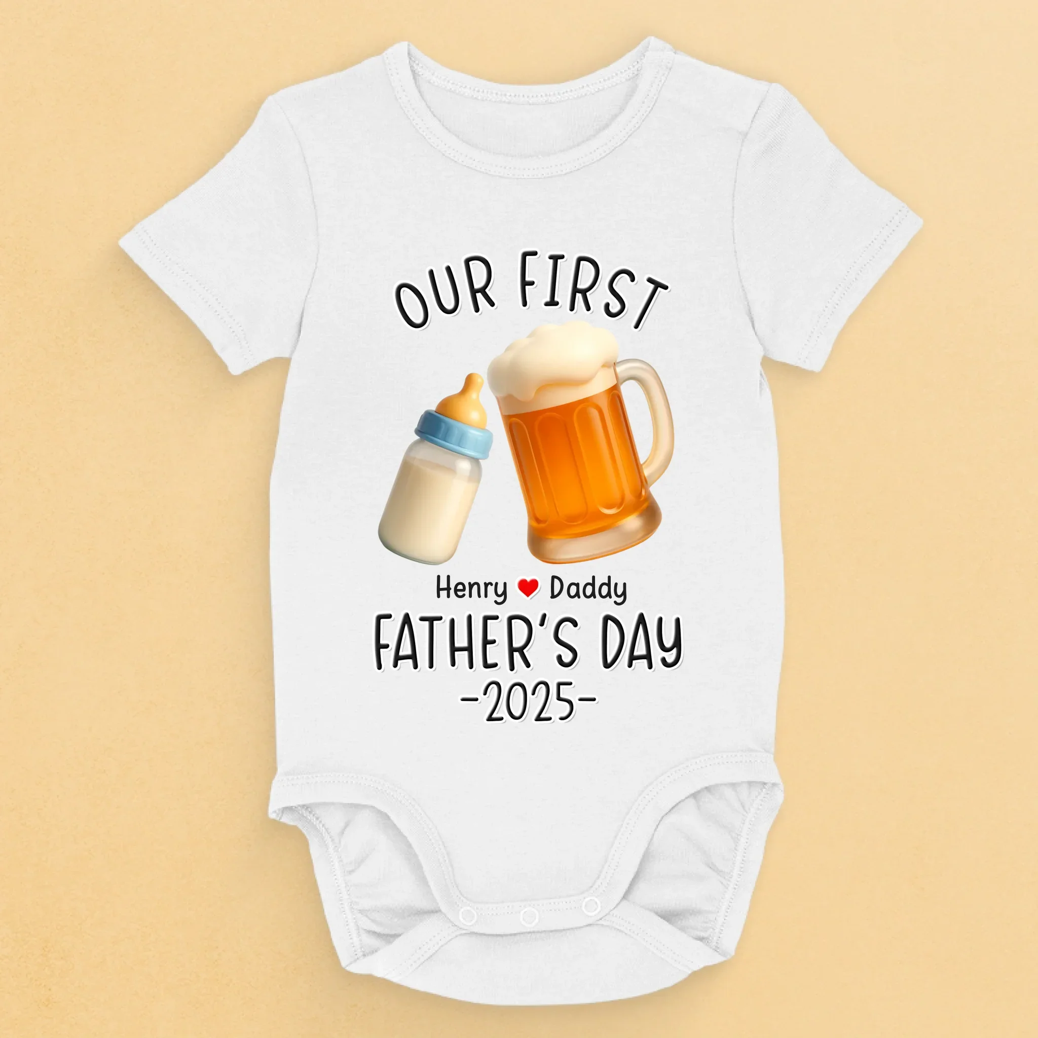 Milk For Me, Beer For You - Family Personalized Custom Baby Onesie - Father's Day, Baby Shower Gift, Gift For First Dad, Baby Kids, Newborn Baby - Image 2
