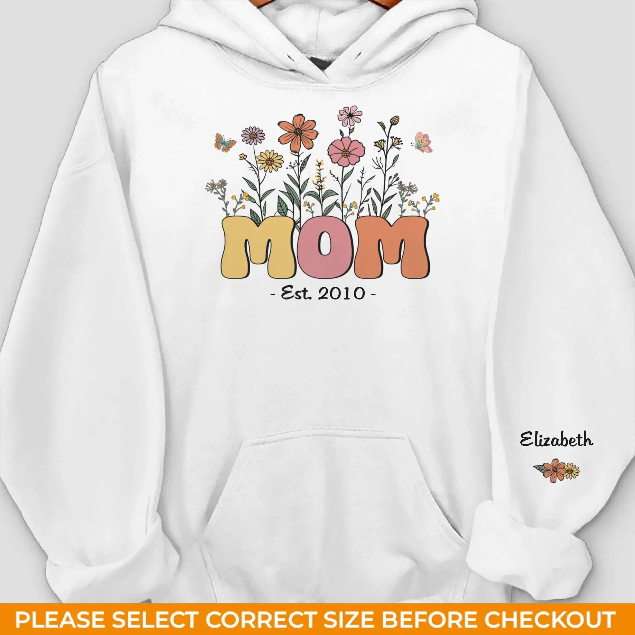 Mom, A Garden Of Love - Family Personalized Custom Unisex Sweatshirt, Hoodie With Design On Sleeve - Mother's Day, Gift For Mom, Grandma - Image 5