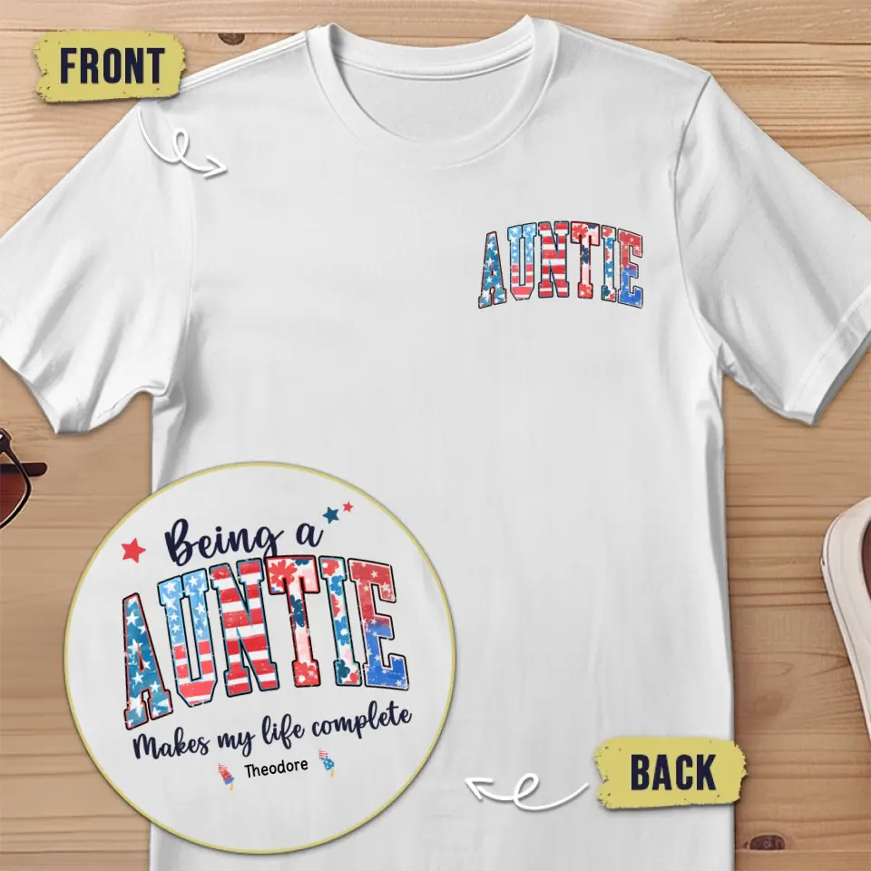Mom Makes My Life Complete - Family Personalized Custom Back And Front Printed Unisex T-shirt - Gift For Mom, Grandma - Image 2