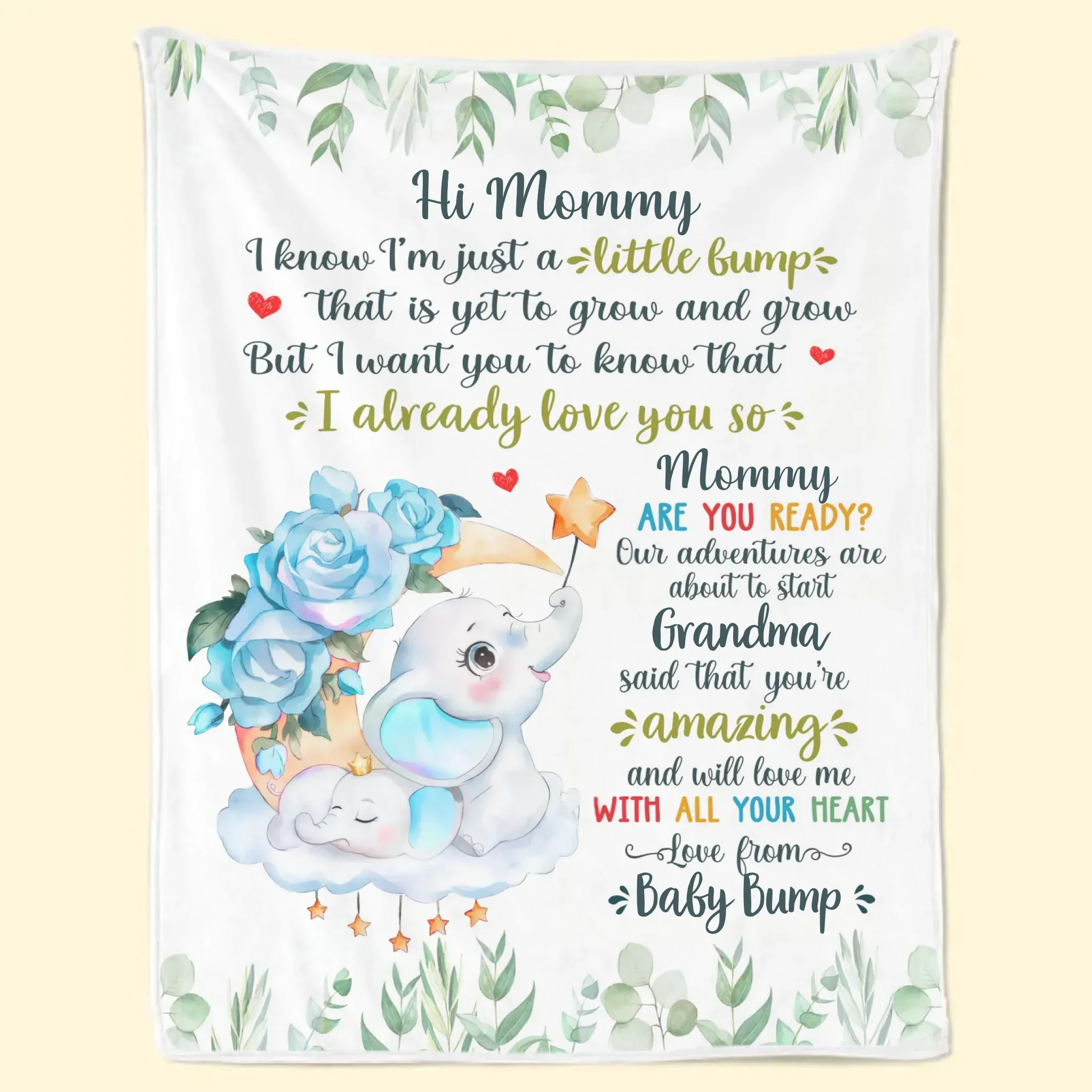 Mommy, I Love You Already - Family Personalized Custom Blanket - Mother's Day, Baby Shower Gift, Gift For First Mom - Image 2