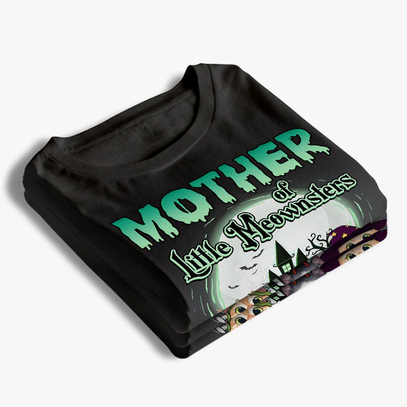 Mommy Of Little Meownsters - Cat Personalized Custom Unisex T-shirt, Hoodie, Sweatshirt - Halloween Gift For Pet Owners, Pet Lovers - Image 3