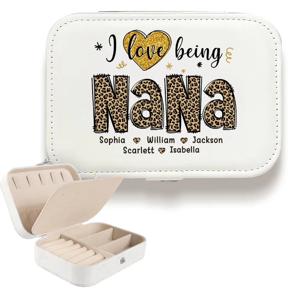 Most Loved Great Grandma - Family Personalized Custom Jewelry Case - Gift For Mom, Grandma - Image 5