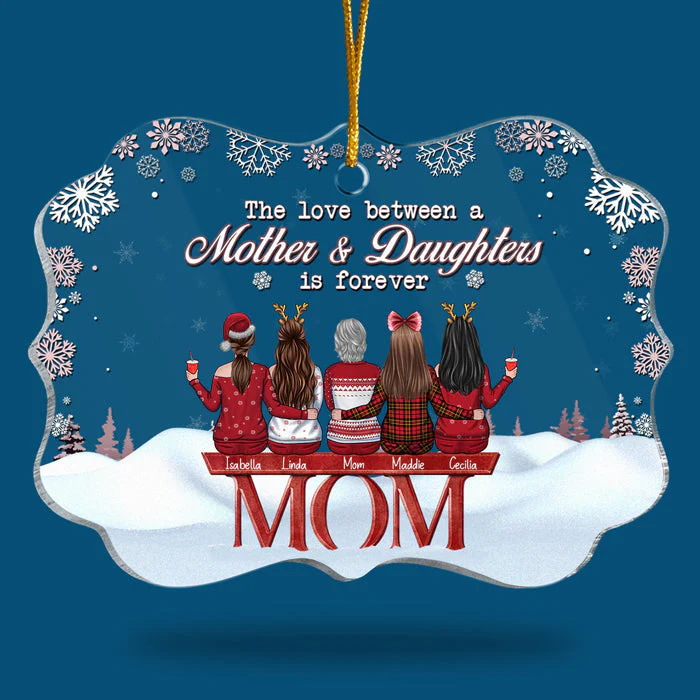 Mother & Daughters Best Friends Forever From The Heart - Family Personalized Custom Ornament - Acrylic Benelux Shaped - Christmas Gift For Daughter From Mother - Image 3