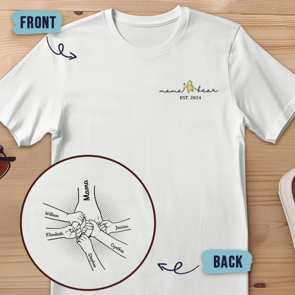 Motherhood Is The Greatest Thing - Family Personalized Custom Back And Front Printed Unisex T-shirt - Gift For Mom, Grandma - Image 3