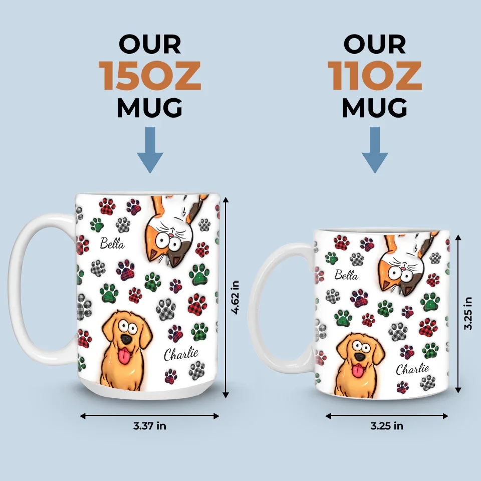 My Best Friend Has Four Paws - Dog & Cat Personalized Custom 3D Inflated Effect Printed Mug - Gift For Pet Owners, Pet Lovers - Image 6