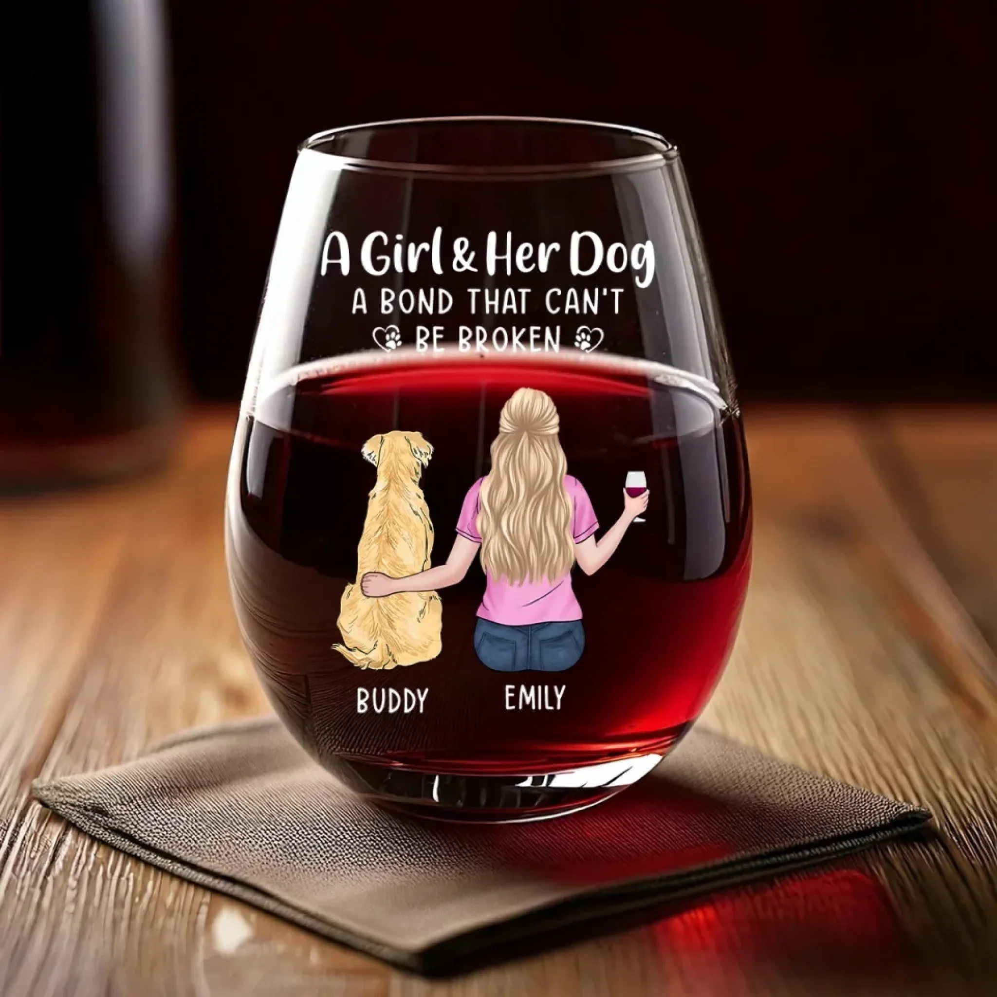My Dog, My Therapist - Dog Personalized Custom Wine Glass - Mother's Day, Gift For Pet Owners, Pet Lovers - Image 4