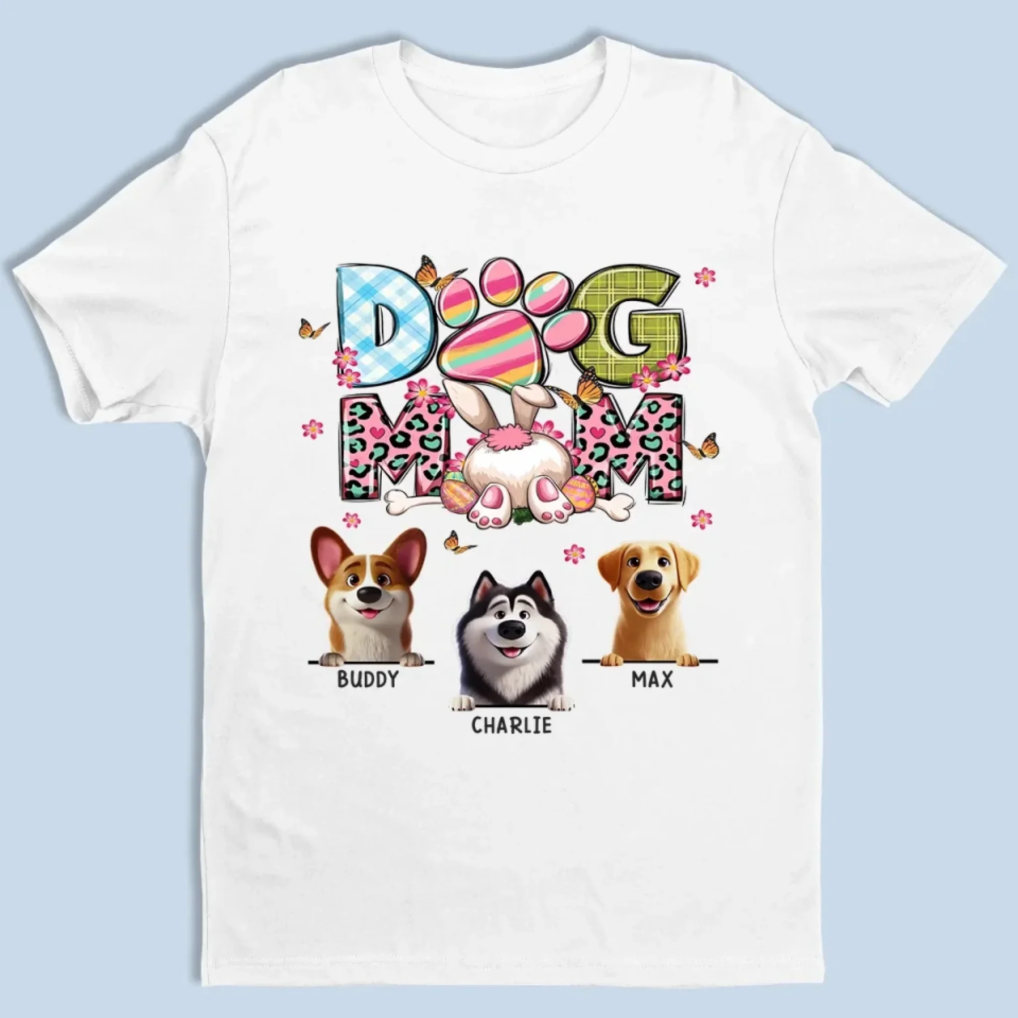 My Dogs Are My Happy Place - Dog Personalized Custom Unisex T-shirt, Premium T-shirt, Hoodie - Easter Gift For Pet Owners, Pet Lovers