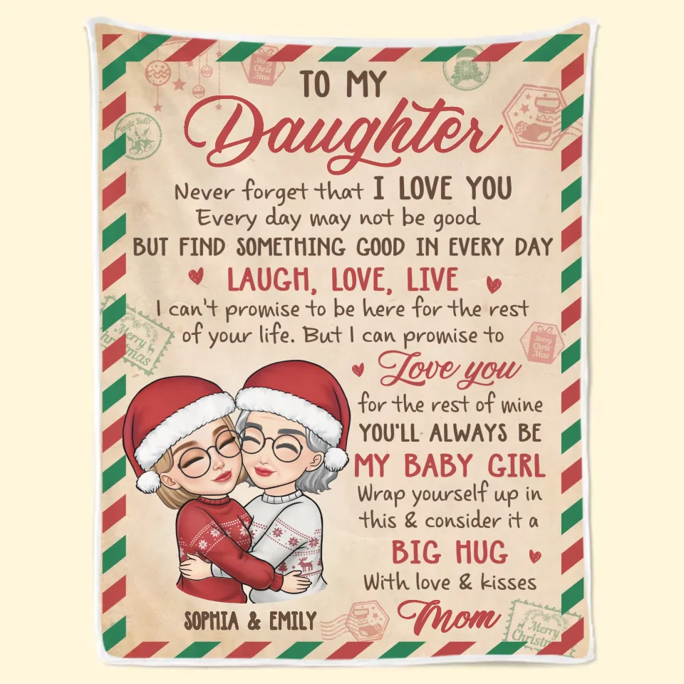 My Family Lights Up My Life At Christmas - Family Personalized Custom Blanket - Christmas Gift For Grandma, Mom, Daughter - Image 6