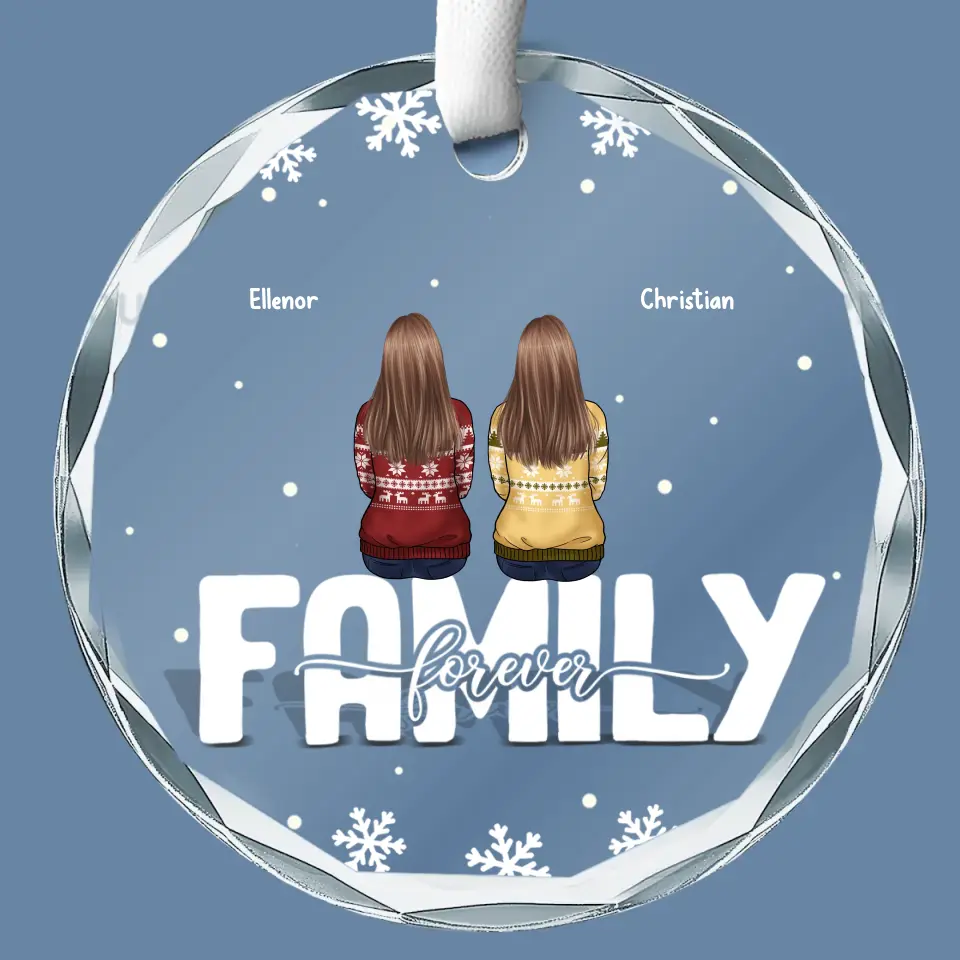 My Favorite Part Of Christmas Is Family - Family Personalized Custom Circle Glass Ornament - Christmas Gift For Family Members - Image 2