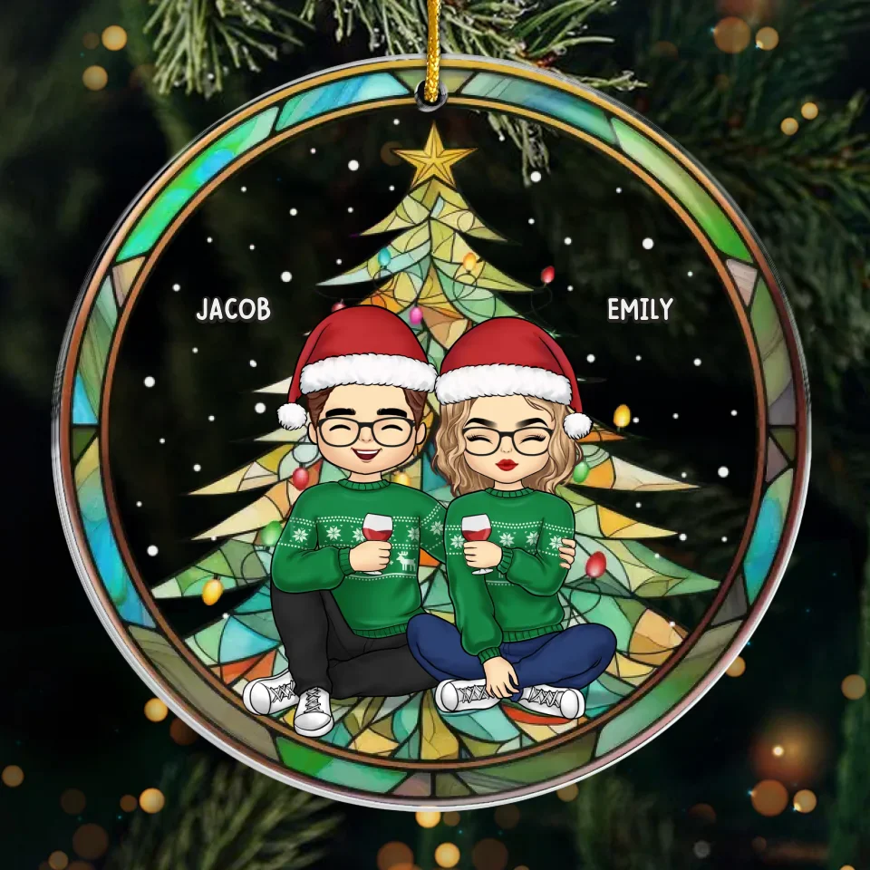 My Favorite Place Is Inside Your Hug - Couple Personalized Custom Ornament - Acrylic Custom Shaped - Christmas Gift For Husband Wife, Anniversary - Image 2