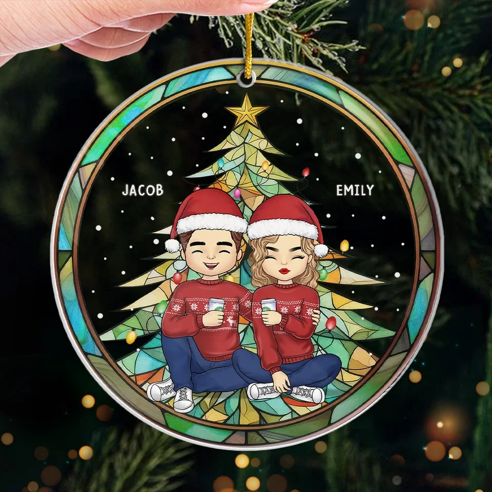 My Favorite Place Is Inside Your Hug - Couple Personalized Custom Ornament - Acrylic Custom Shaped - Christmas Gift For Husband Wife, Anniversary - Image 4