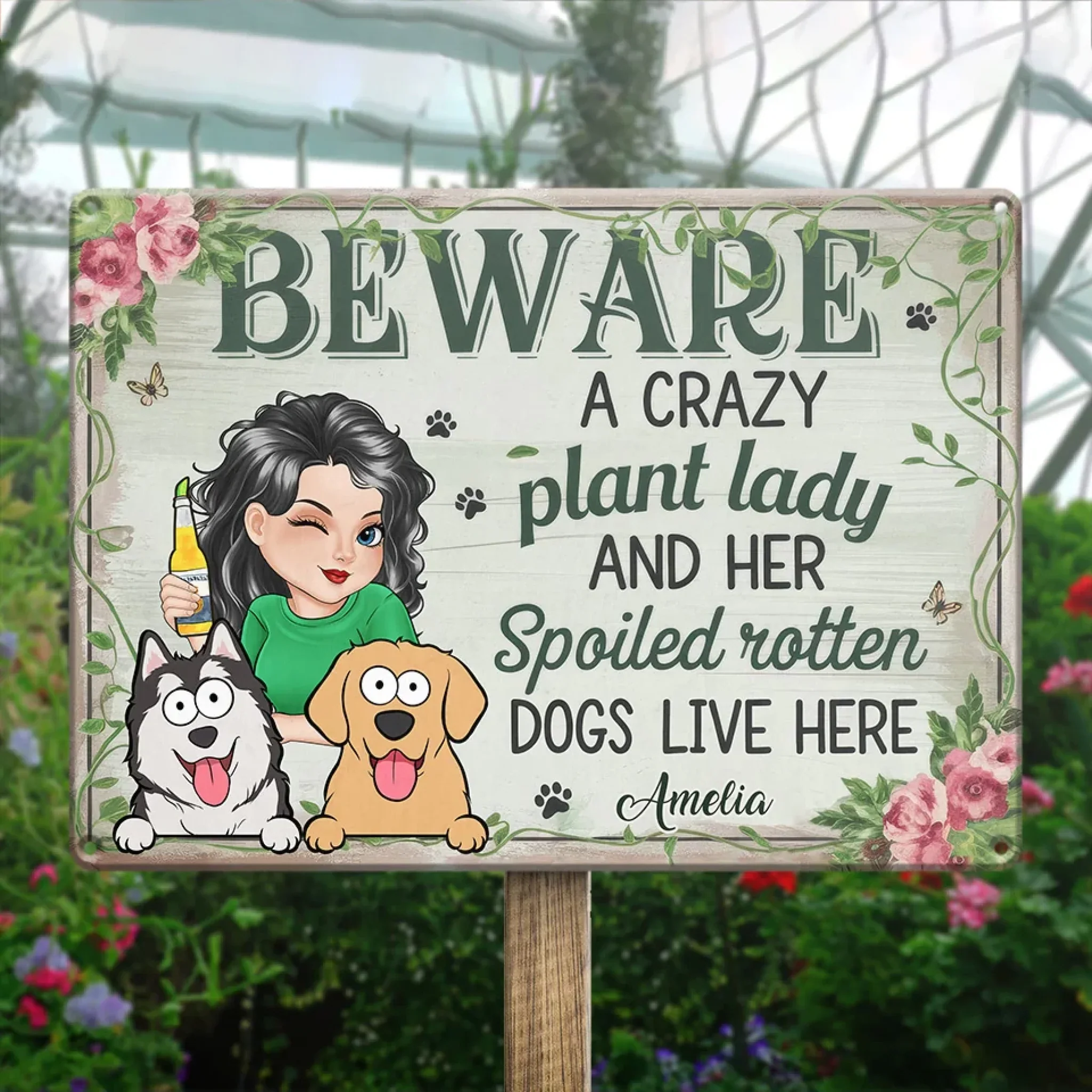 My Happy Place - Dog Personalized Custom Home Decor Metal Sign - House Warming Gift For Pet Owners, Pet Lovers - Image 4