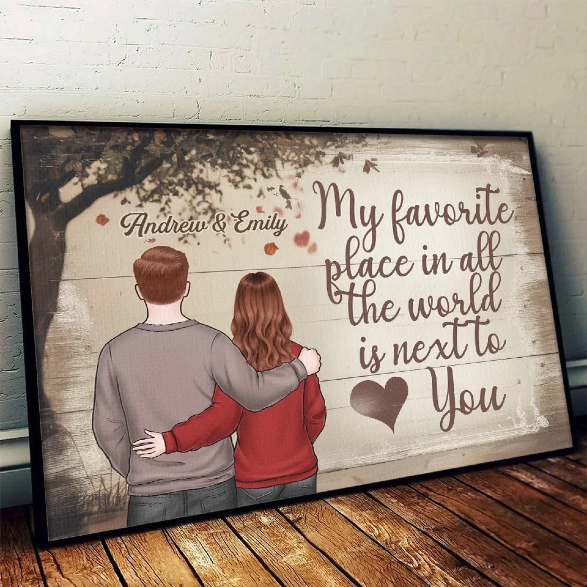 My Heart Is Yours - Couple Personalized Custom Horizontal Poster - Gift For Husband Wife, Anniversary - Image 4