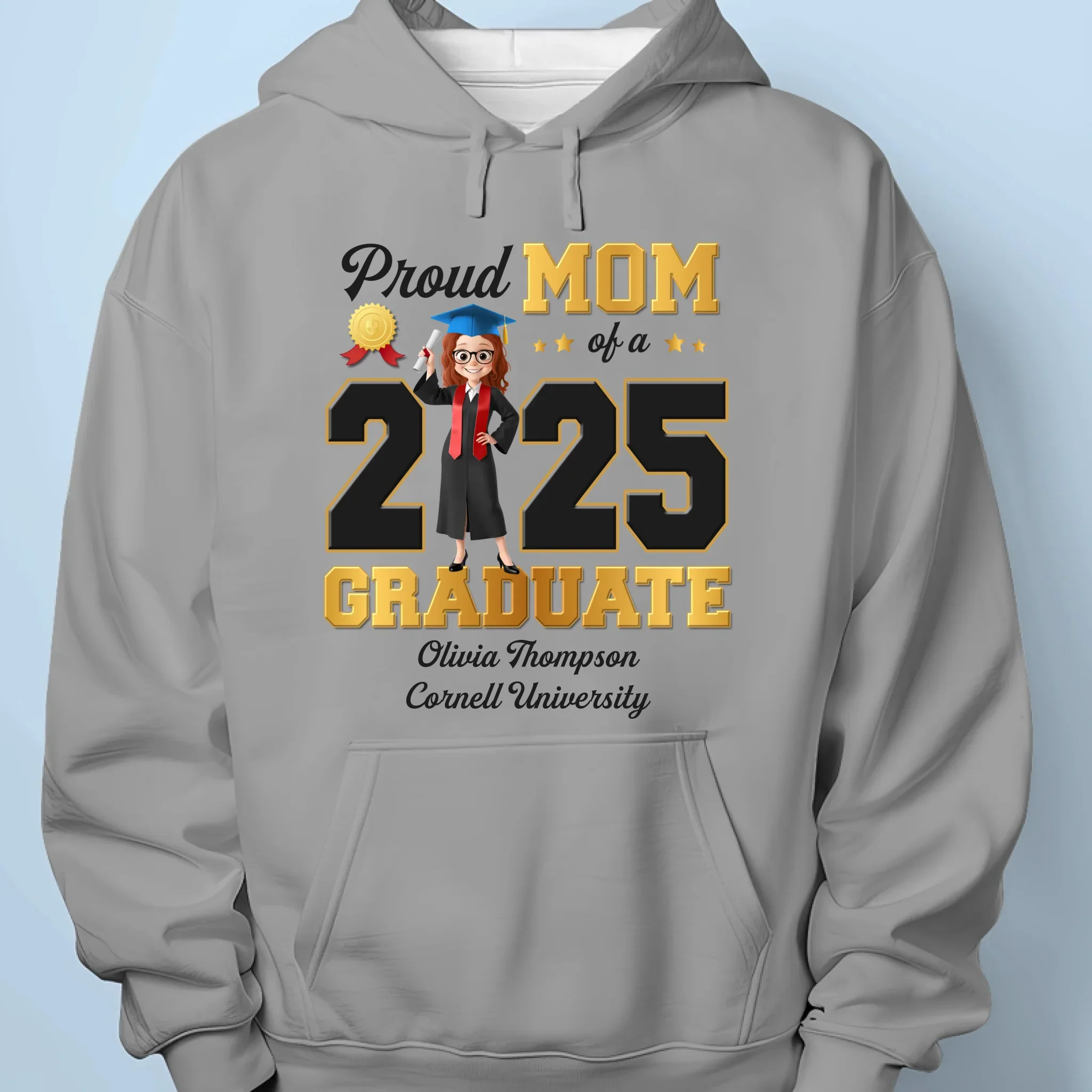 My Heart Just Graduated - Family Personalized Custom Unisex T-shirt, Premium T-shirt, Hoodie - Graduation Gift For Family Members, Siblings, Brothers, Sisters - Image 7