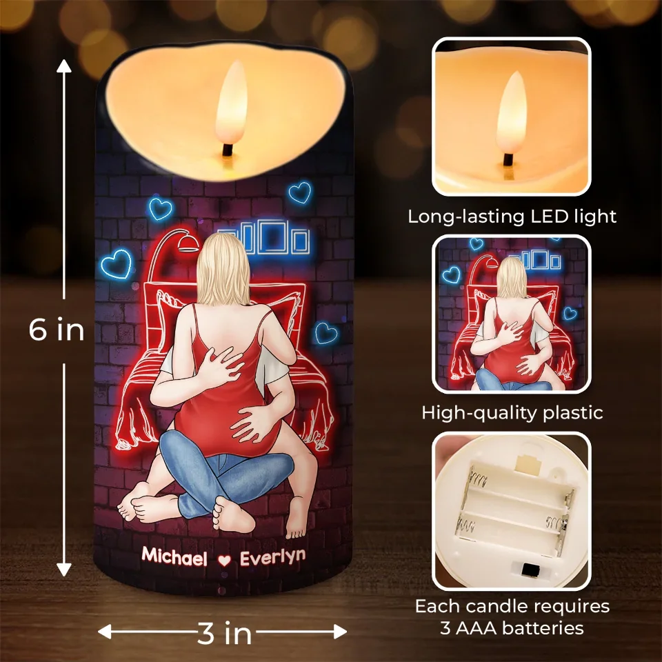 My Love For You Sparkles Like The Brightest Star - Couple Personalized Custom LED Candle - Christmas Gift For Husband Wife, Anniversary - Image 4