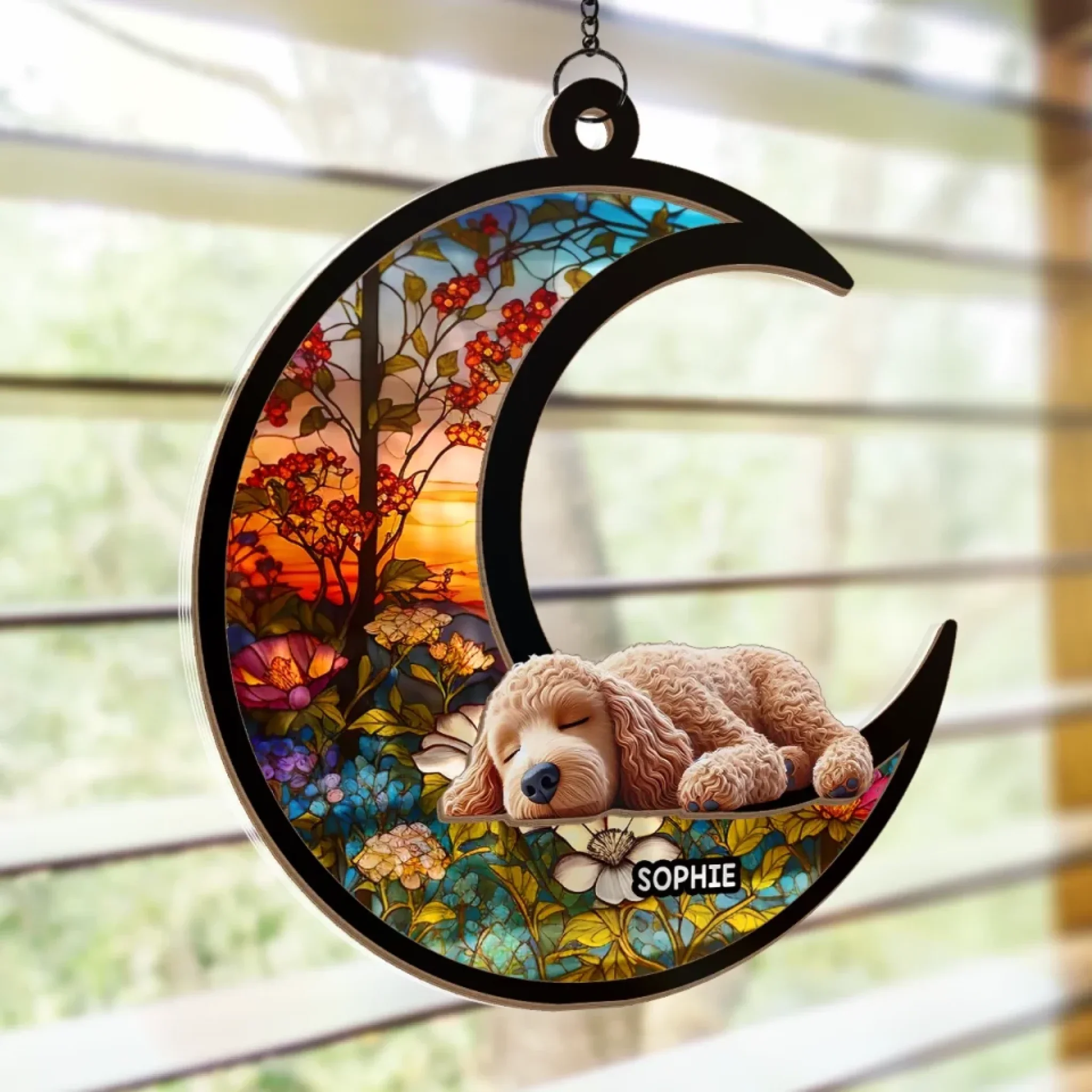 My Moon, My Memory, My Love - Memorial Personalized Window Hanging Suncatcher Ornament - Sympathy Gift For Pet Owners, Pet Lovers - Image 4