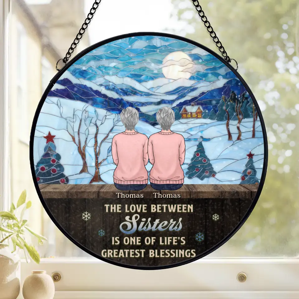 My Siblings Are My Best Friends - Family Personalized Custom Stained Glass Window Hanging Suncatcher - Christmas Gift For Siblings, Brothers, Sisters - Image 2