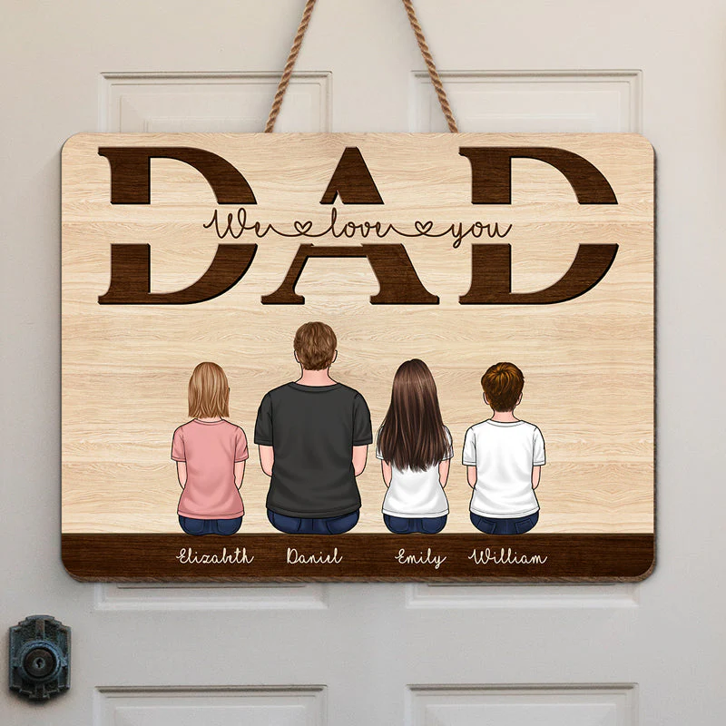 My Super Dad - Family Personalized Custom Rectangle Shaped Home Decor Wood Sign - House Warming Gift For Dad - Image 2