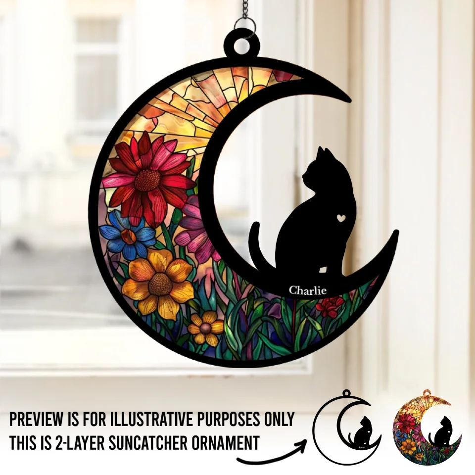 My Thoughts Are With You - Memorial Personalized Window Hanging Suncatcher - Sympathy Gift For Pet Owners, Pet Lovers - Image 2