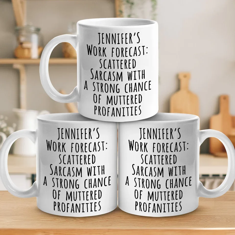 My Work Forecast - Coworker Personalized Custom Mug - Christmas Gift For Coworkers, Work Friends, Colleagues - Image 4