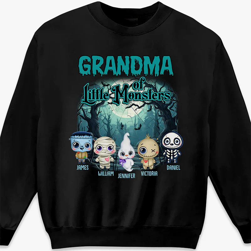 Nana Of Little Monsters - Family Personalized Custom Unisex T-shirt, Hoodie, Sweatshirt - Halloween Gift, Gift For Grandma, Grandpa - Image 4