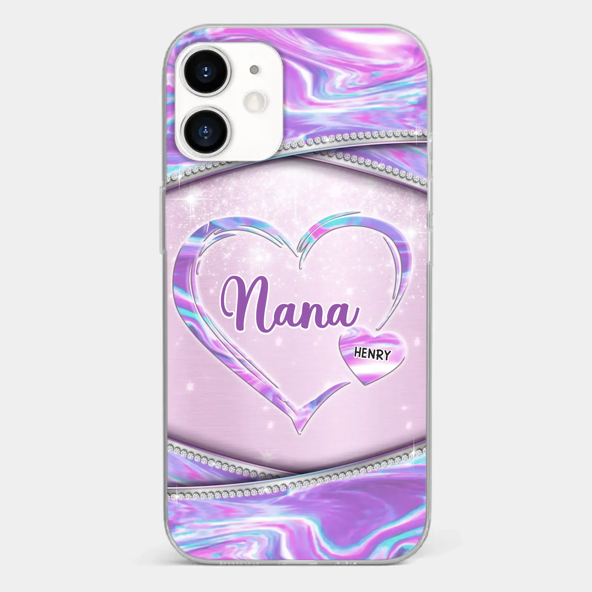 Nana’s Heart, Filled With Love - Family Personalized Custom Clear Phone Case - Mother's Day Gift For Mom, Grandma - Image 10