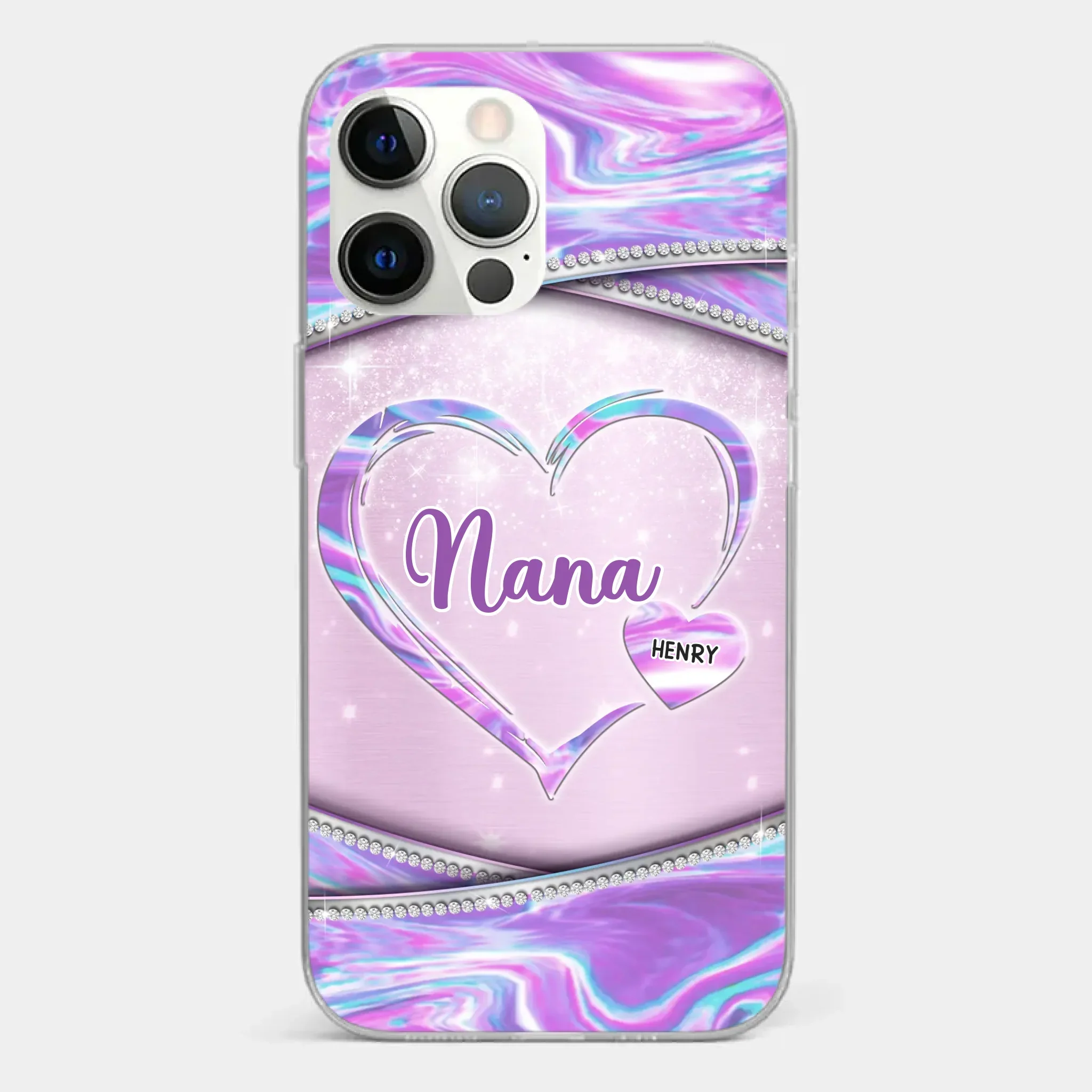 Nana’s Heart, Filled With Love - Family Personalized Custom Clear Phone Case - Mother's Day Gift For Mom, Grandma - Image 11