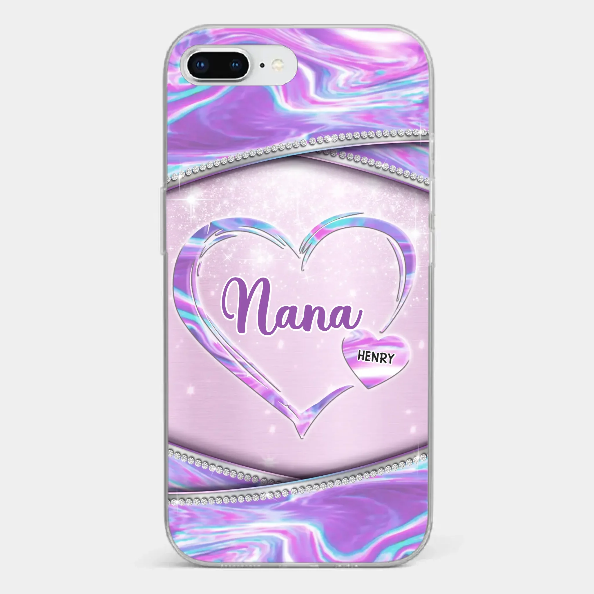 Nana’s Heart, Filled With Love - Family Personalized Custom Clear Phone Case - Mother's Day Gift For Mom, Grandma - Image 5