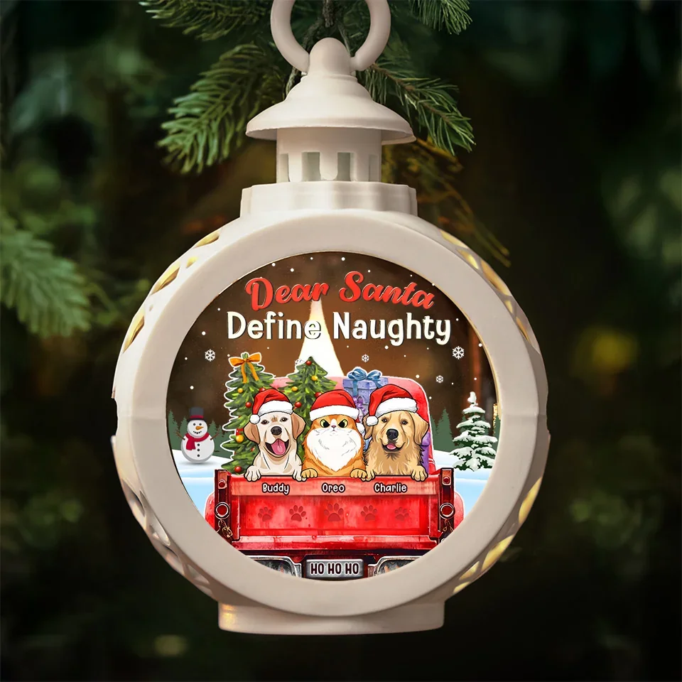 Naughty Pets Make The Best Holiday Stories - Dog & Cat Personalized Custom Candlelight Lantern Ornament - Christmas Gift For Pet Owners, Pet Lovers - Image 5