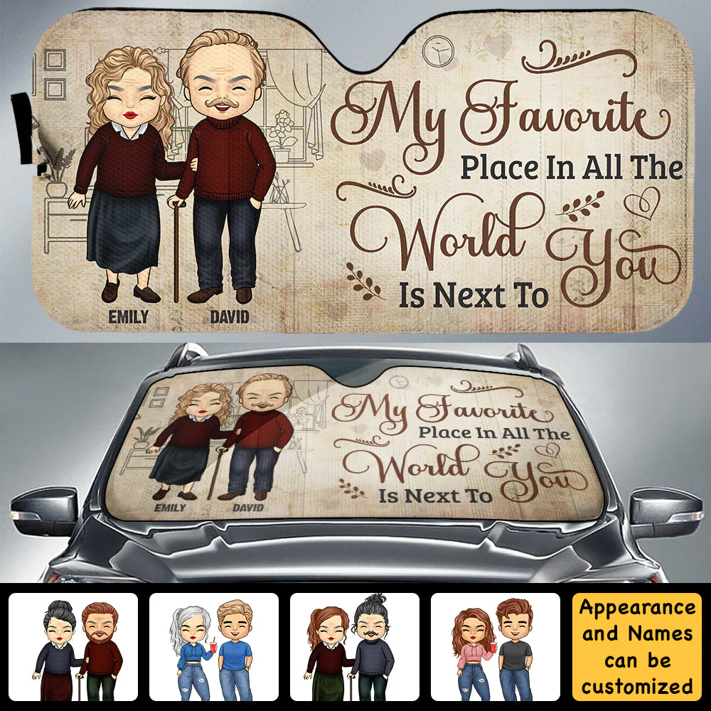 Next To You - Personalized Auto Sunshade - Gift For Couples, Husband Wife - Image 4