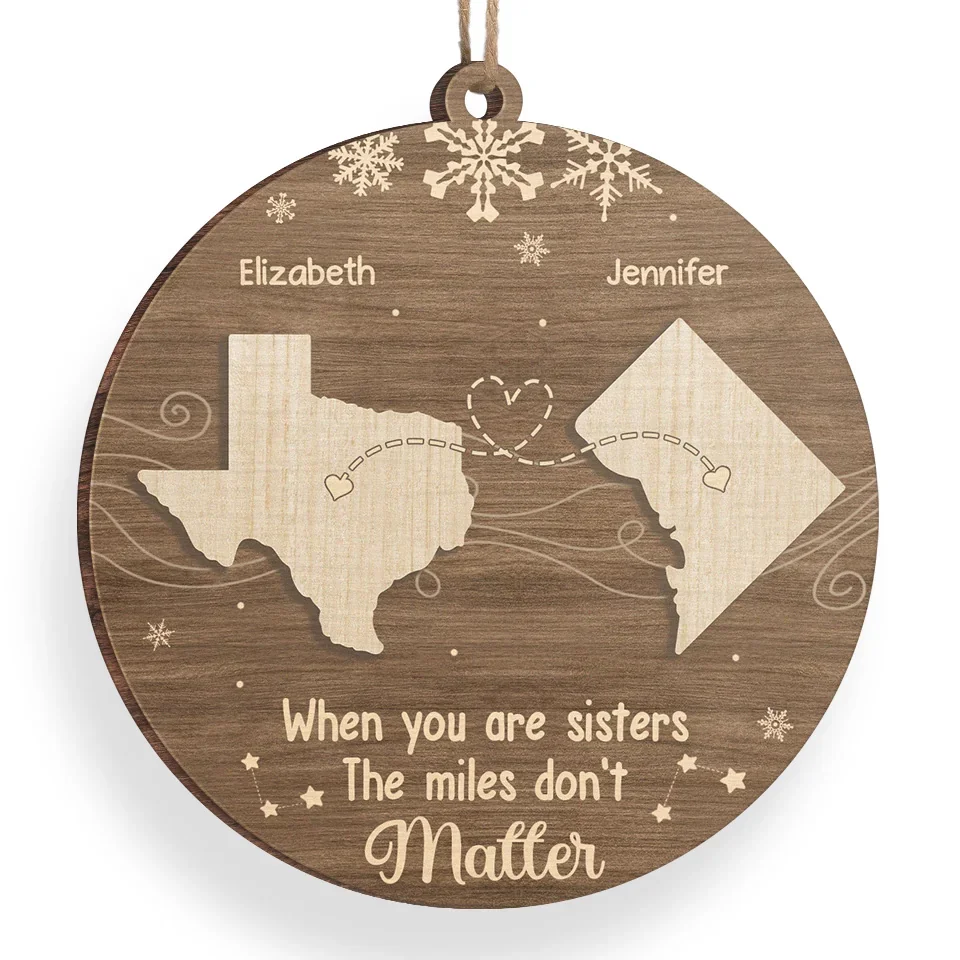 No Distance Can Break The Bond Of Family - Family Personalized Custom Ornament - Wood Custom Shaped - Christmas Gift For Family Members - Image 3